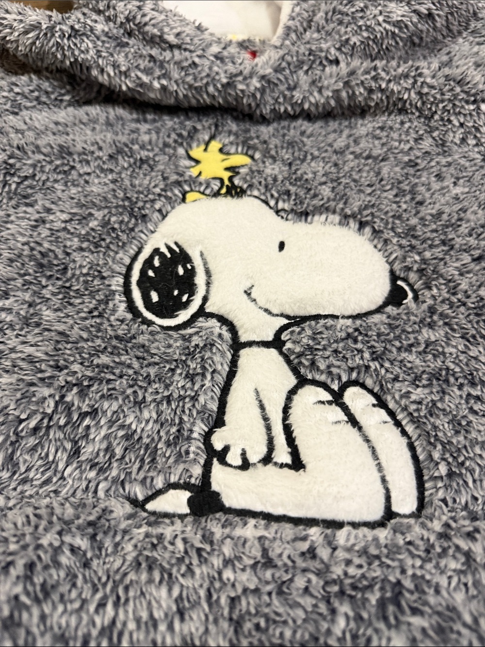 Peanuts Snoopy Woodstock Sherpa Plush Hoodie Lounger Sleep Tunic - Picture 7 of 7